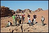 bovenop rots in Wadi Rum - Jordanië , donderdag 3 januari 2008