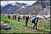 Wandeling naar gletsjerkamp, India , woensdag 29 augustus 2012
